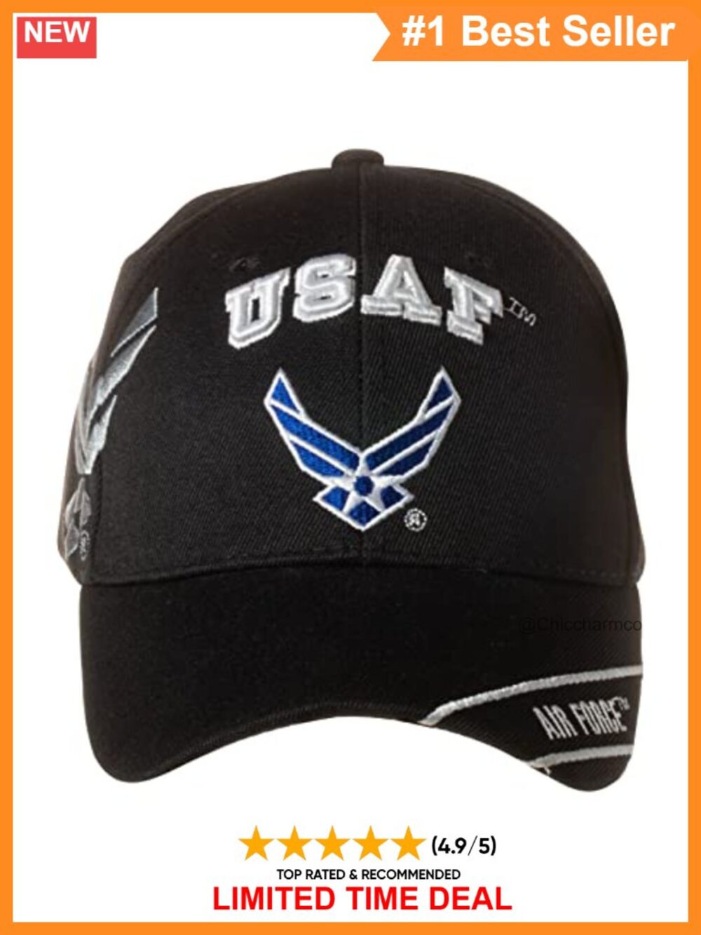 Officially Licensed USAF Embroidered Baseball Cap 100% Acrylic Adjustable